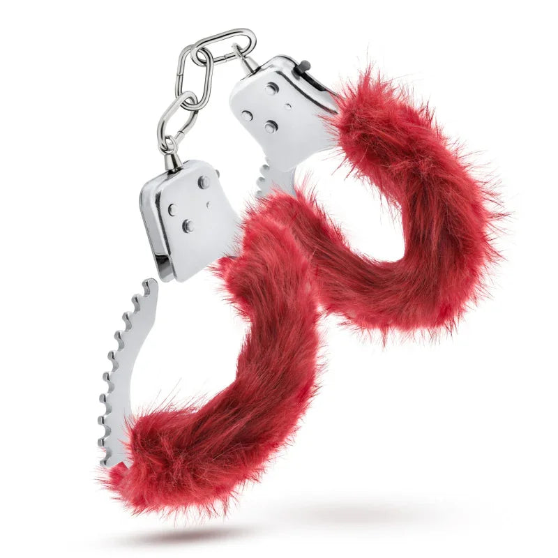 Temptasia - Plush Fur Cuffs - Burgundy - MyPleasure