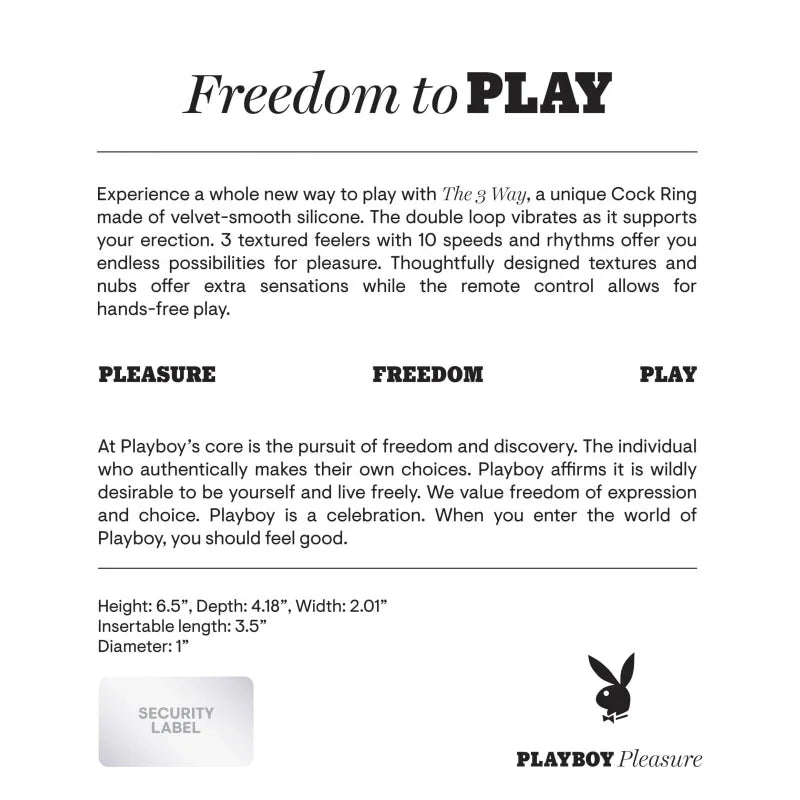 The 3 Way - Cock Ring - Black - MyPleasure