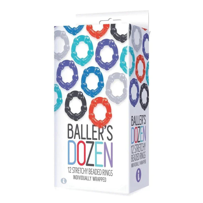 The 9's - Baller Dozen Beaded - 12 Pc Cock Ring Set - MyPleasure