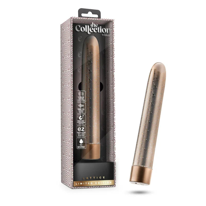 The Collection - Lattice - 7 Inch Rechargeable Vibe - Rose Gold - MyPleasure