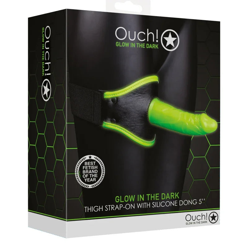 Thigh Strap-on With Silicone Dildo 5.7 Inch - Glow in the Dark - MyPleasure