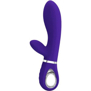Thomas Super Soft Silicone Rabbit Vibrator - Purple - MyPleasure