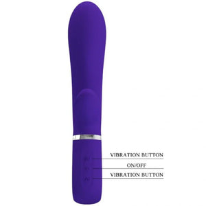 Thomas Super Soft Silicone Rabbit Vibrator - Purple - MyPleasure