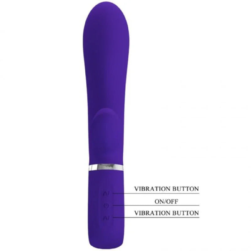 Thomas Super Soft Silicone Rabbit Vibrator - Purple - MyPleasure