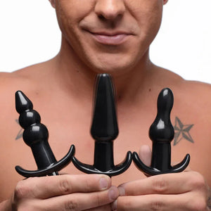 Thrill Trio Anal Plug Set - Black - MyPleasure