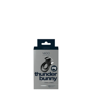 Thunder Bunny Rechargeable Dual Ring - Black Pearl - MyPleasure