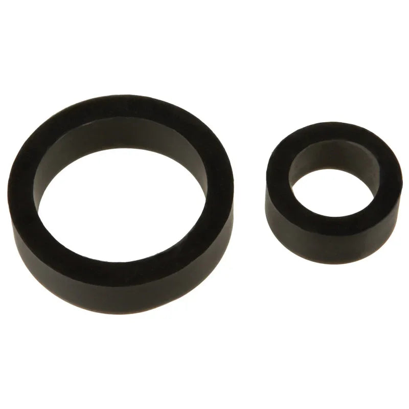 Titanmen Cock Ring Platinum Silicone Double Pack - Black - MyPleasure