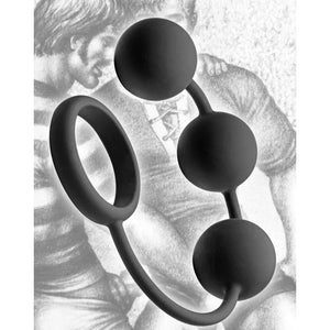 Tom of Finland Silicone Cock Ring With 3 Weighted Balls - MyPleasure
