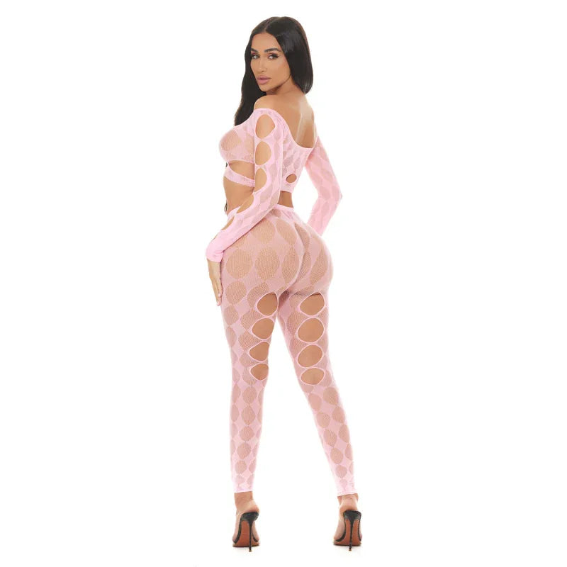 Tongue Twisted Crop Top and Leggings Pink - Os - MyPleasure