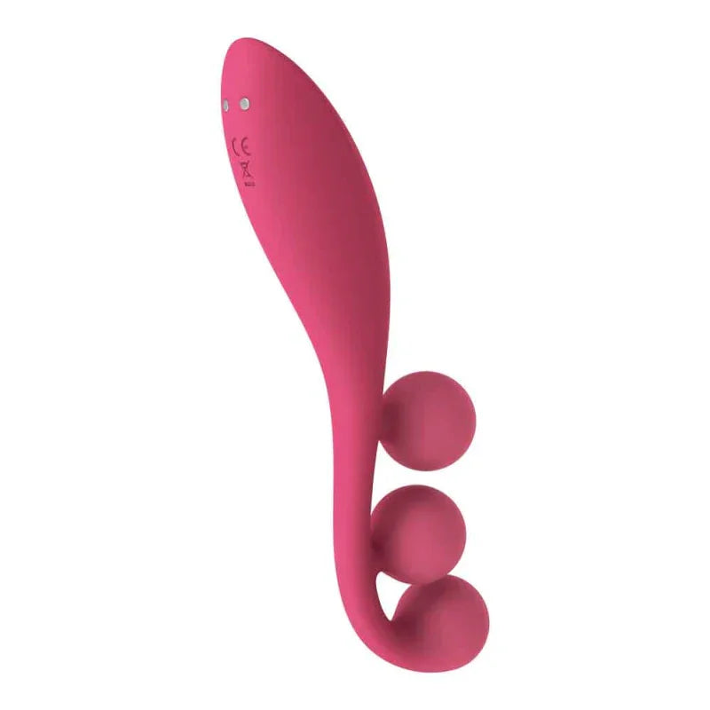 Tri Ball 1 Lay on Vibrator - Red - MyPleasure