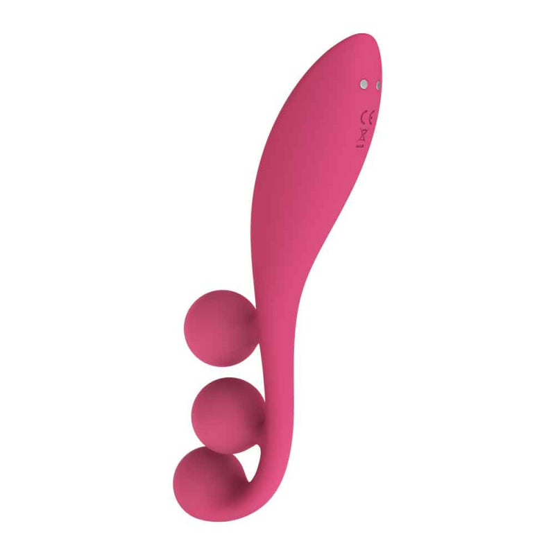 Tri Ball 1 Lay on Vibrator - Red