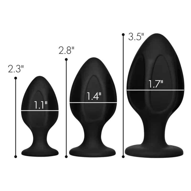 Triple Juicers Silicone Anal Trainer Set - Black - MyPleasure
