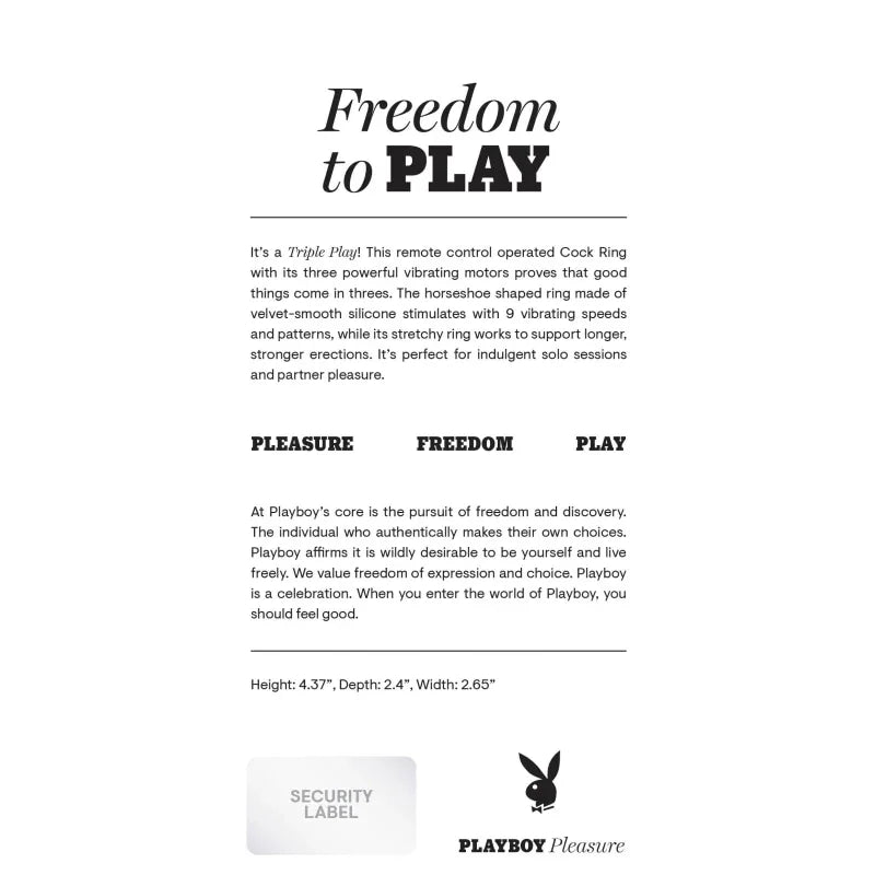 Triple Play - Cock Ring - Black - MyPleasure