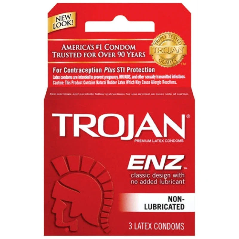 Trojan Enz Non-Lubricated Condoms - 3 Pack - MyPleasure