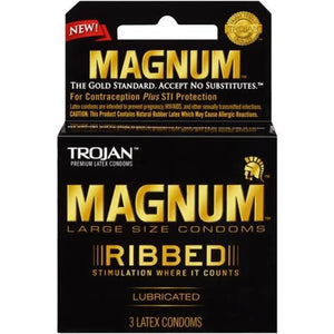 Trojan Magnum Ribbed - 3 Pack - MyPleasure