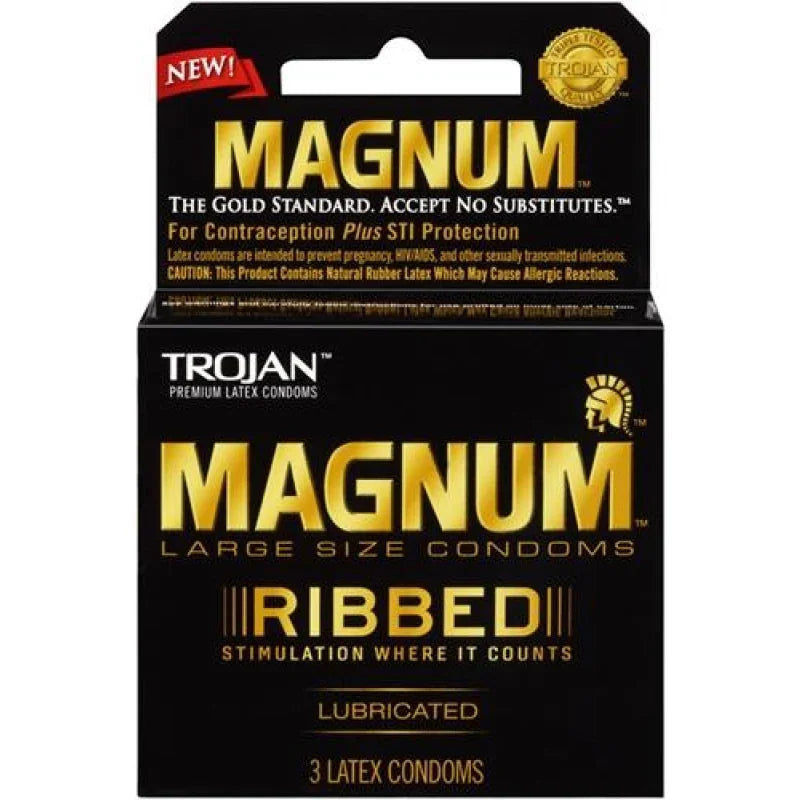 Trojan Magnum Ribbed - 3 Pack - MyPleasure