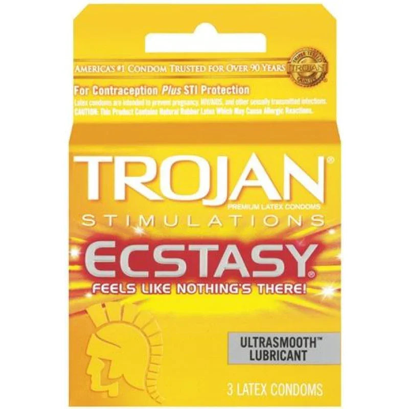 Trojan Ultra Ribbed Ecstasy - 3 Pack - MyPleasure