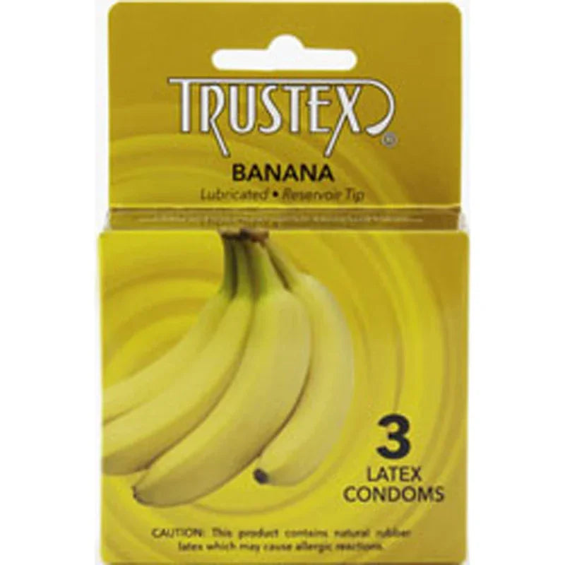 Trustex Flavored Lubricated Condoms - 3 Pack - Banana - MyPleasure