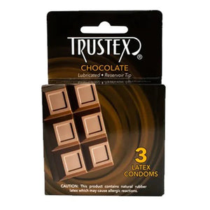 Trustex Flavored Lubricated Condoms - 3 Pack - Chocolate - MyPleasure