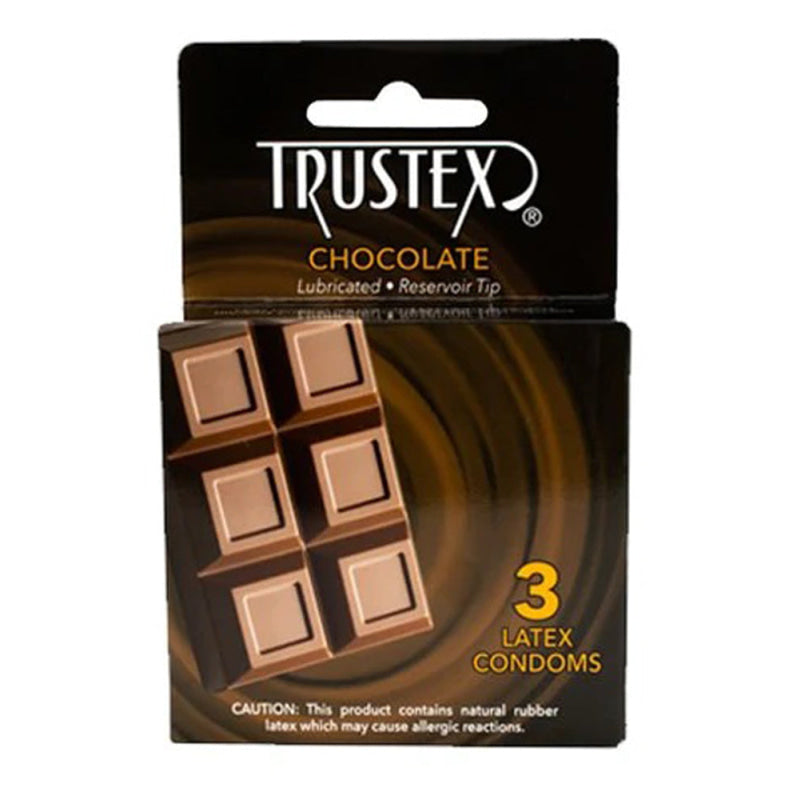 Trustex Flavored Lubricated Condoms - 3 Pack - Chocolate