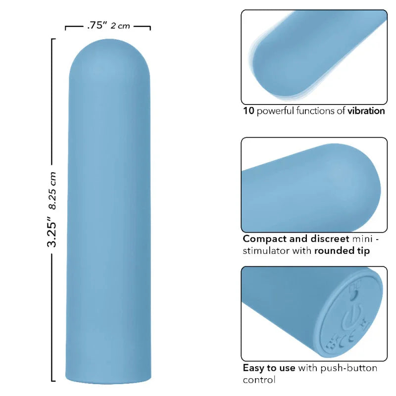 Turbo Buzz Rounded Bullet - Blue - MyPleasure