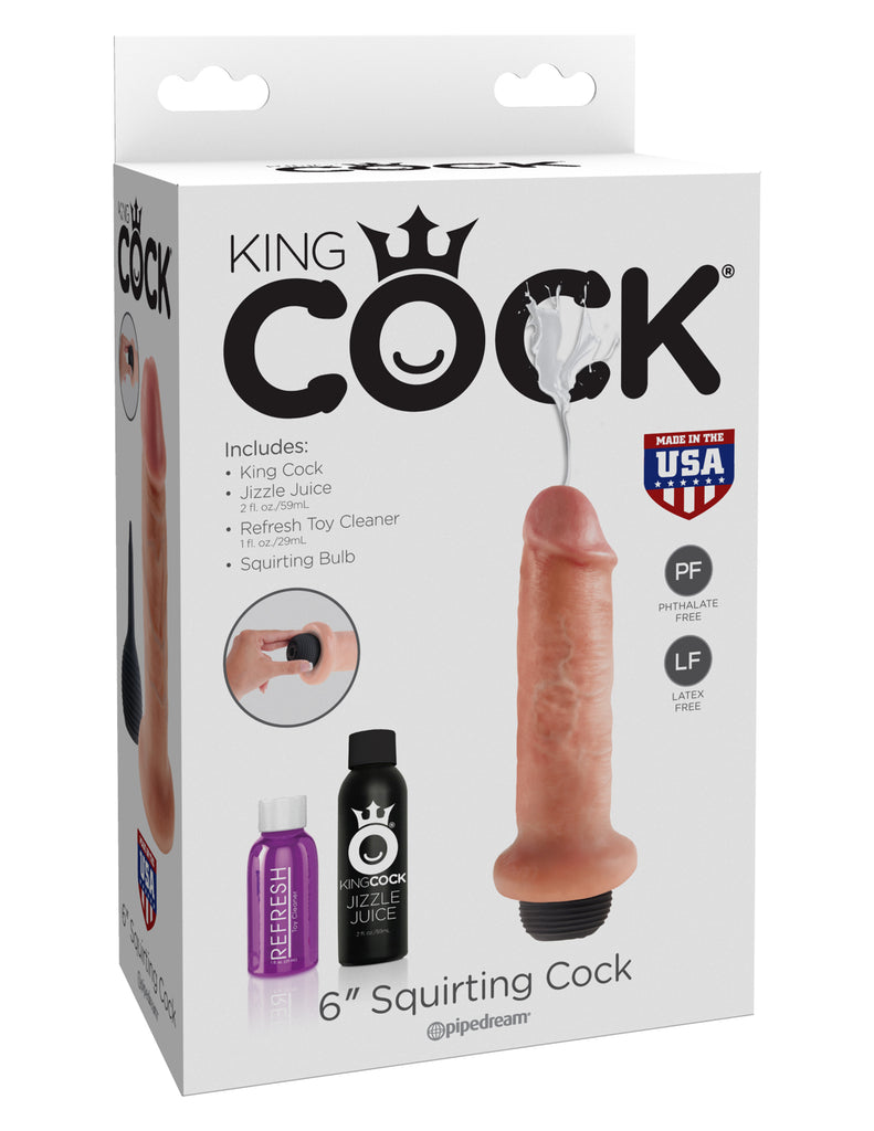 King Cock 6" Squirting Cock - Flesh