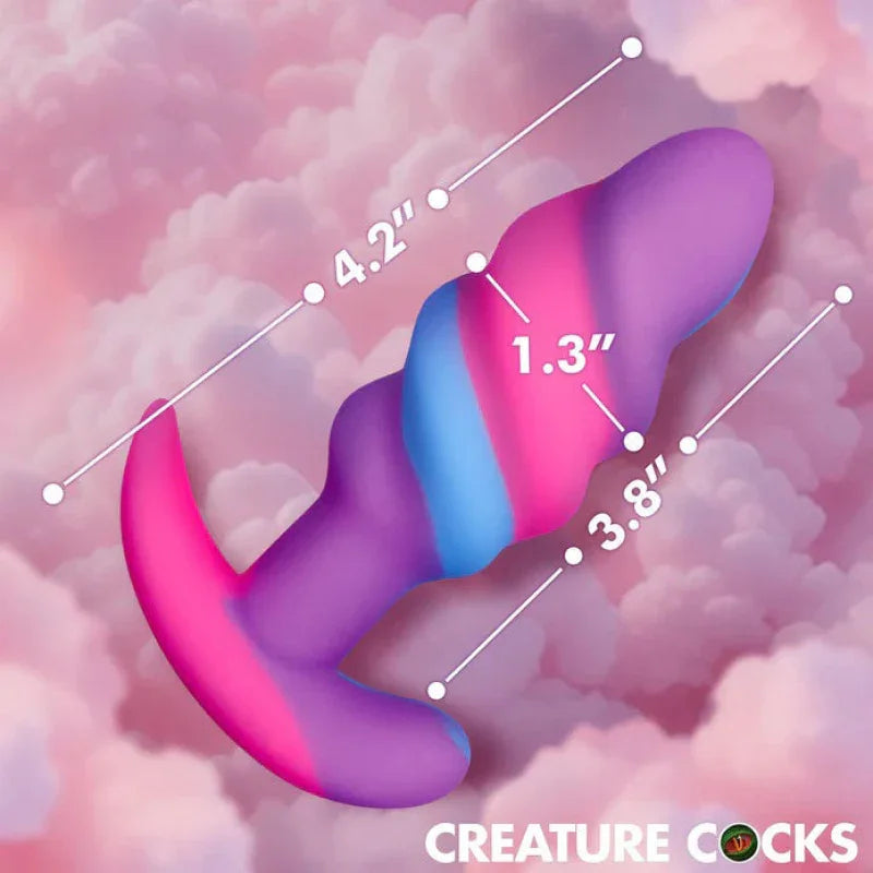 Unicorn Swirl Silicone Butt Plug - Small - MyPleasure