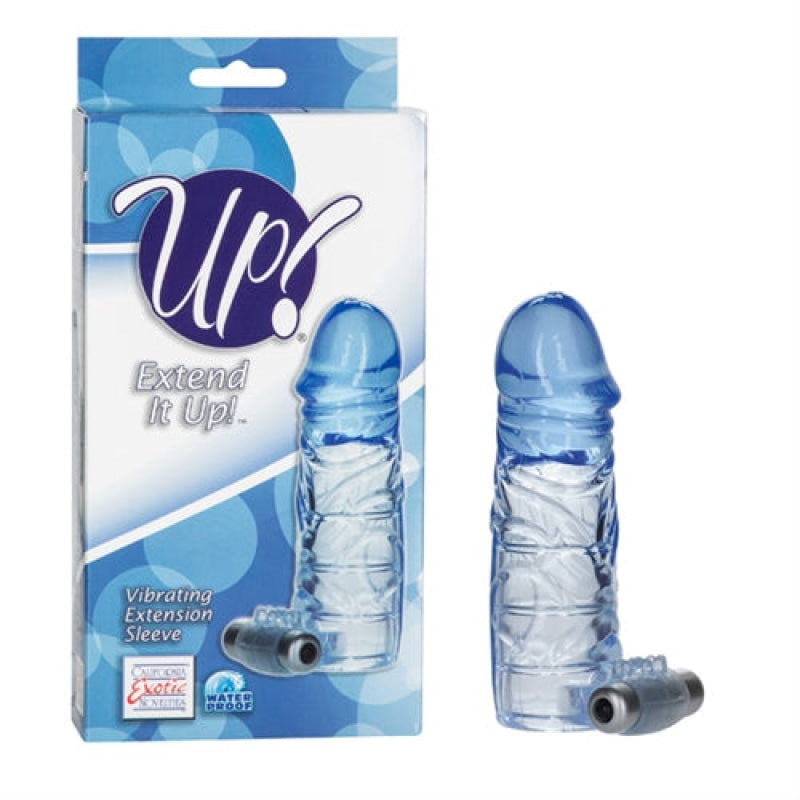 Up Extended It Up Vibrating Extension  Sleeve - Blue