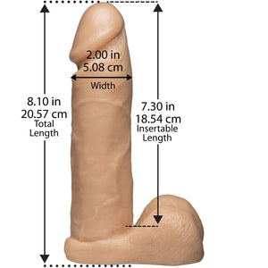 Vac-U-Lock 8 Inch Realistic Cock - White - MyPleasure