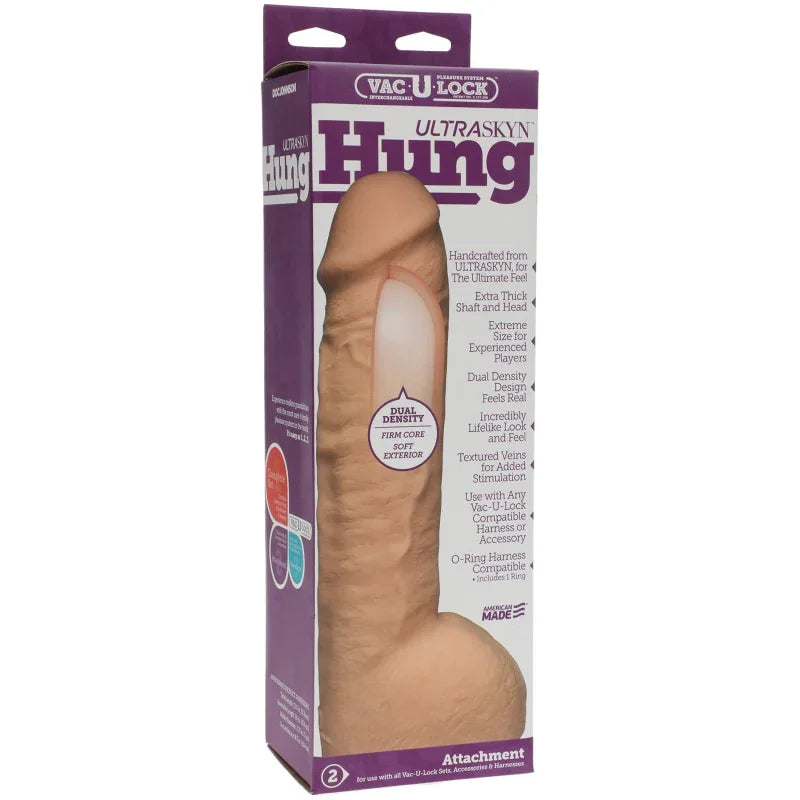 Vac-U-Lock Hung Ur3 Cock - White - MyPleasure