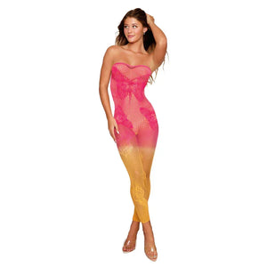 Versatile Bodystocking - One Size - Watermelon/mimosa - MyPleasure