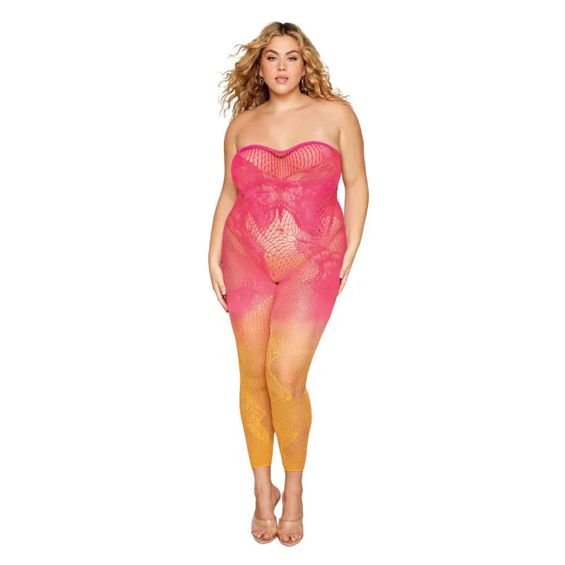 Versatile Bodystocking - Queen Size - Watermelon/mimosa - MyPleasure