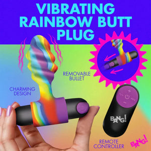 Vibrating Rainbow Butt Plug - MyPleasure