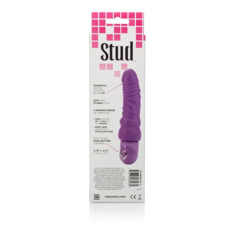 Waterproof Power Stud Curvy Dong - Purple - MyPleasure