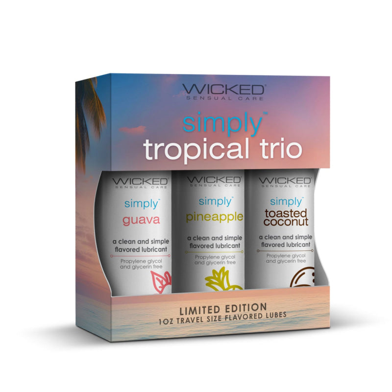 Wicked Simply Tropical Trio 1oz Travel Size  Flavored Lubes