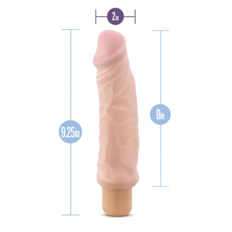 X5 Hard on Vibrating 9 Inch Dildo - Natural