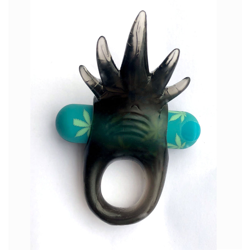 Ziggy Pot Leaf USB Rechargeable Vibrating Erection Enhancer Ring - 420 Series