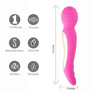 Zoe Twisty Dual Vibrating Pleasure Wand - Pink - MyPleasure