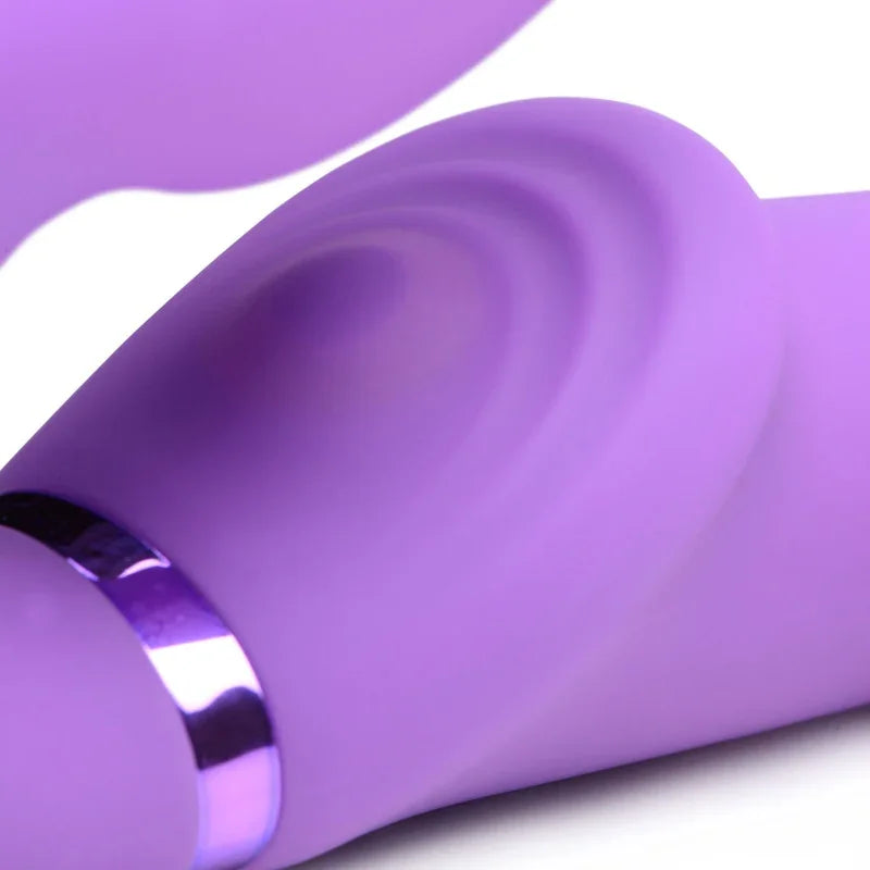 10x Ergo- Fit G-Pulse Inflatable and Vibrating Strapless Strap- on - Purple - MyPleasure