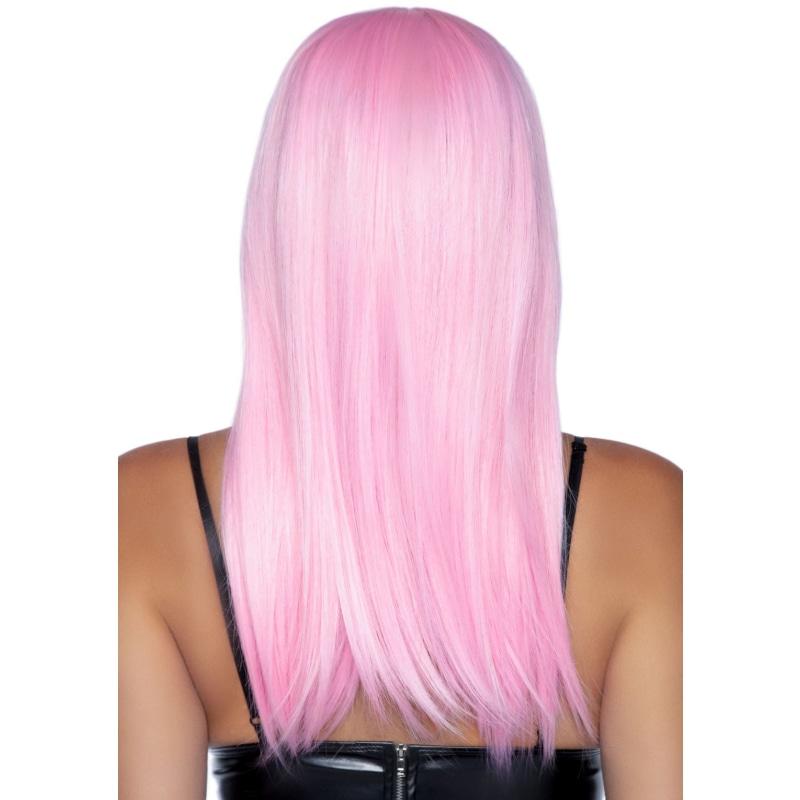 24 Inch Long Straight Bang Wig Pink - Holiday Items