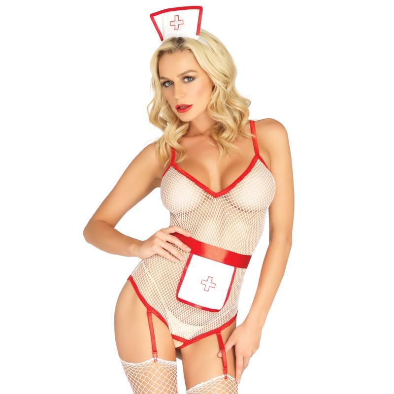 3 Pc. t.l.c. Nurse - One Size - White/ Red LA-87057