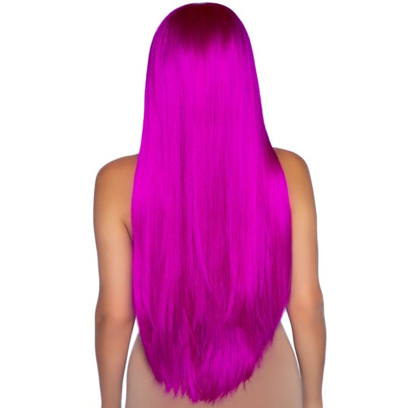 33 Inch Long Straight Center Part Wig Raspberry - Holiday Items