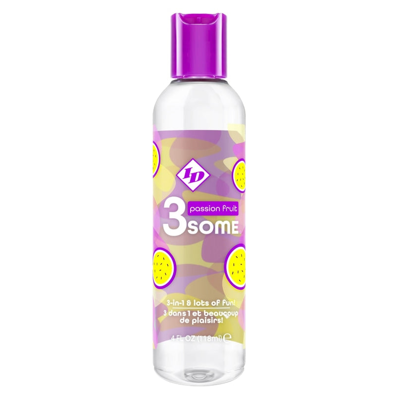 3some 3-in-1 Lubricant - Passion Fruit - 4 Fl. Oz. - Lubricants Creams & Glides