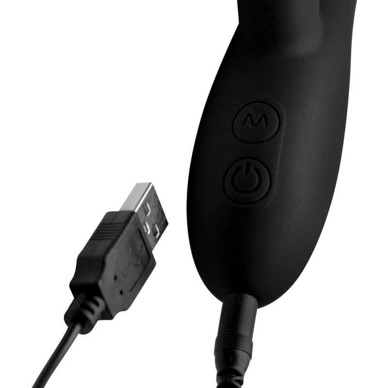 7x Bendable Silicone Clit Stimulating Vibrator - Black - Vibrators