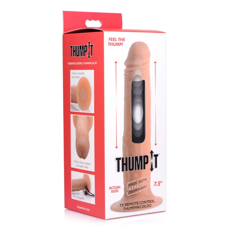 7x Remote Control Thumping Dildo - Medium