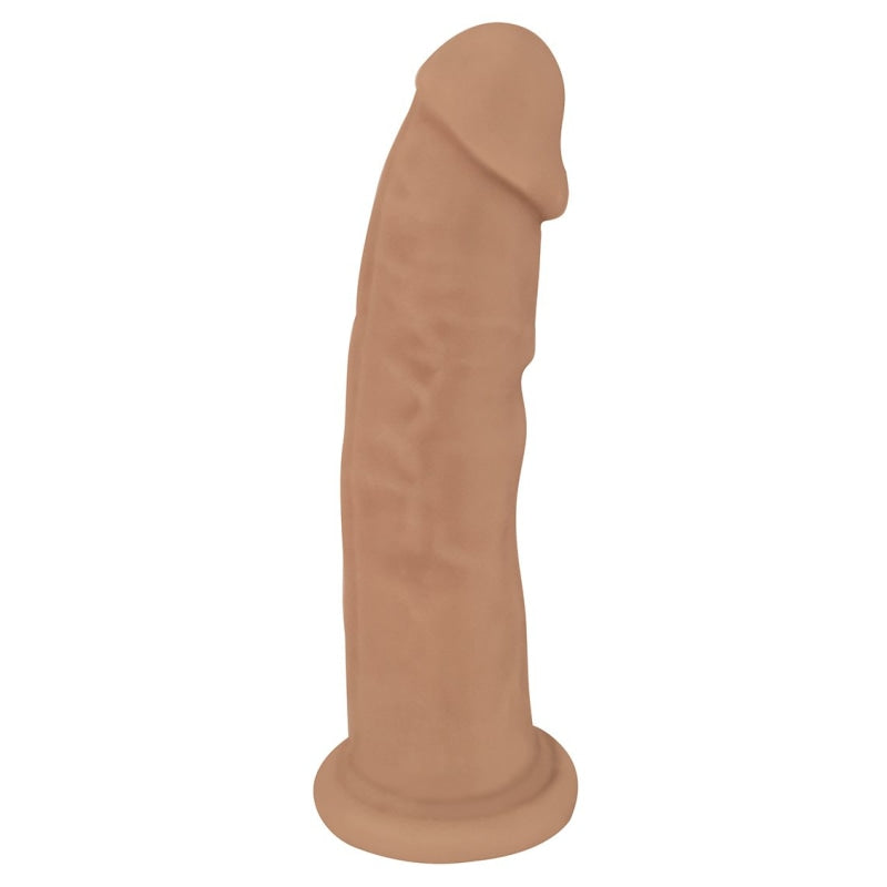 8 Inch Fleshstixxx Silicone Dildo With Balls - Latte - Dildos & Dongs