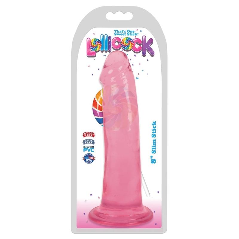 8 Inch Slim Stick - Cherry Ice - Dildos & Dongs