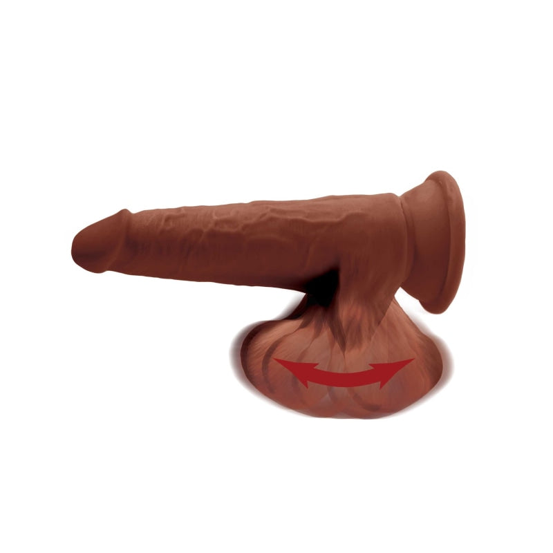 8 Inch Triple Density Cock With Swinging Balls - Brown - Dildos & Dongs