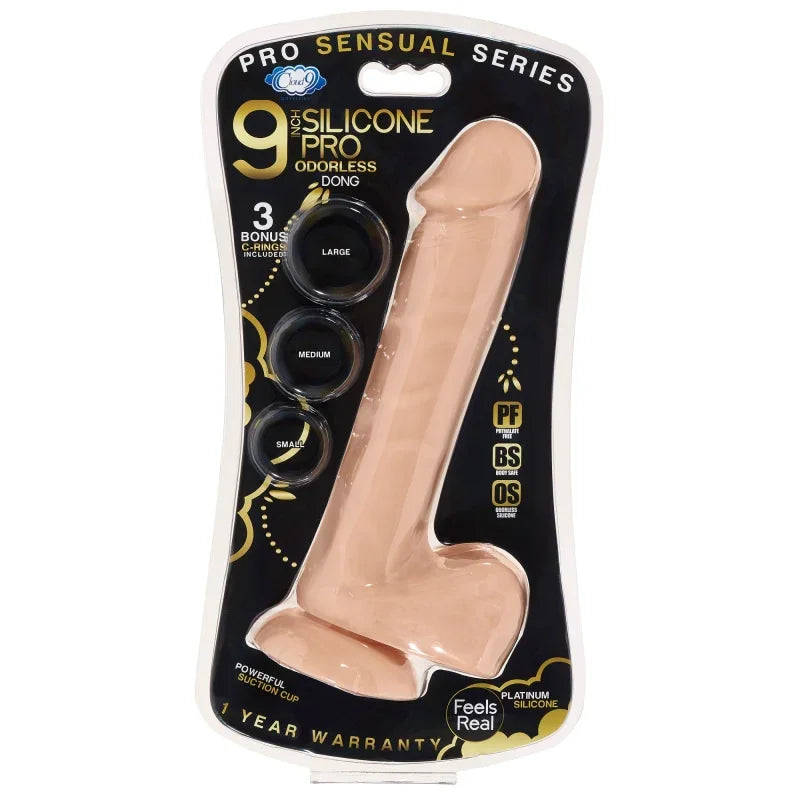 9" Silicone Pro Odorless Dong - Flesh - MyPleasure