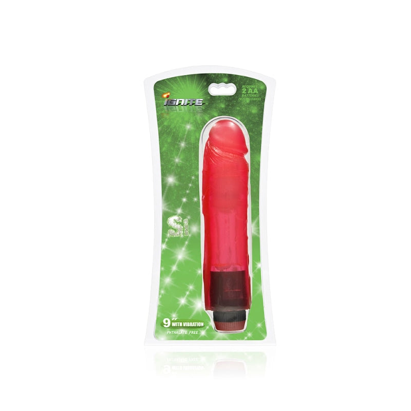 9" Vibrating Cock - Red